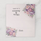 Schöne pastellfarbene Tischkarten Platzkarte (Außenseite Aufgefaltet)