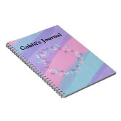 Schöne Pastellstreifen und Schmetterlinge Notizblock (Rechte Seite)