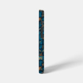 Schöne Patchwork-"Optik" in Dunkel-Teal iPhone Hülle (Linke Seite)
