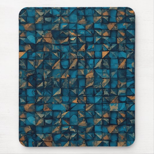 Schöne Patchwork-"Optik" in Dunkel-Teal Mousepad (Vorne)