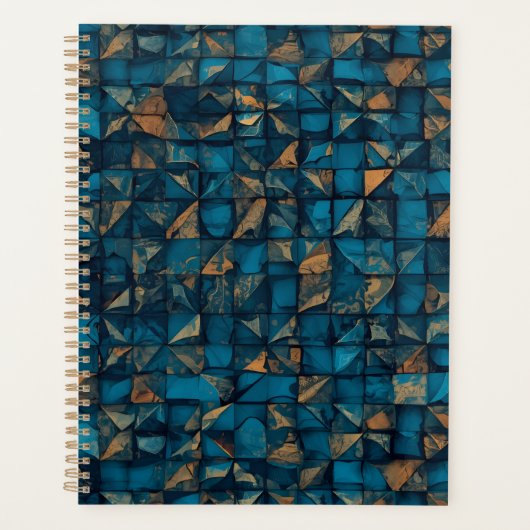 Schöne Patchwork-"Optik" in Dunkel-Teal Planer (Vorderseite)