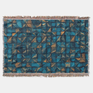 Schöne Patchwork-Optik in Dunkel-Türkis Decke
