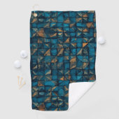 Schöne Patchwork-Optik in Dunkel-Türkis Golfhandtuch (Insitu)
