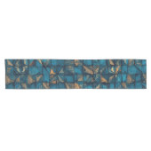 Schöne Patchwork-Optik in Dunkel-Türkis Kurzer Tischläufer (Horizontal)