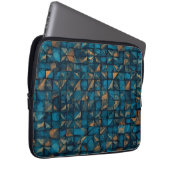 Schöne Patchwork-"Optik" in Dunkel-Türkis Laptopschutzhülle (Vorne Rechts)