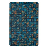 Schöne Patchwork-"Optik" in Dunkel-Türkis Mini Klemmbrett (Rückseite)