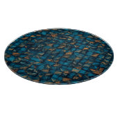 Schöne Patchwork-Optik in Dunkel-Türkis Schneidebrett (Ecke)