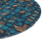 Schöne Patchwork-Optik in Dunkel-Türkis Schneidebrett (Ecke)