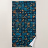 Schöne Patchwork-Optik in Dunkel-Türkis Strandtuch (Vorderseite)