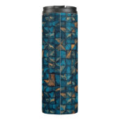 Schöne Patchwork-Optik in Dunkel-Türkis Thermosbecher (Rückseite)