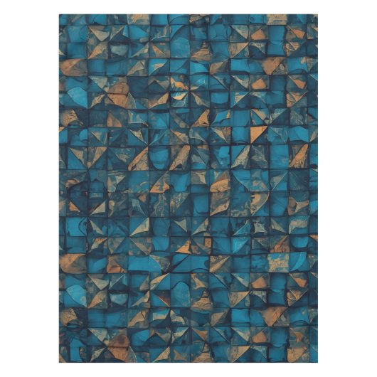 Schöne Patchwork-Optik in Dunkel-Türkis Tischdecke (Vorderseite)