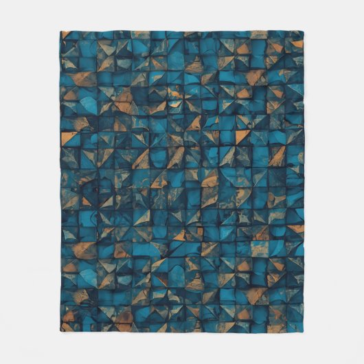 Schöne Patchwork-Optik in dunklem Türkis Fleecedecke (Vorderseite)