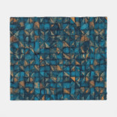 Schöne Patchwork-Optik in dunklem Türkis Fleecedecke (Vorderseite (Horizontal))