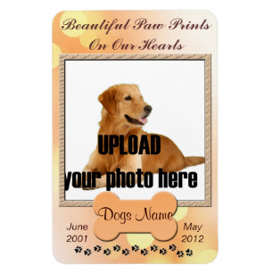 Schöne Paw Prints auf unserem Hearts Dog Memorial Magnet