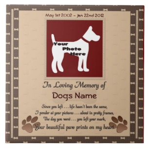 Schöne Paw Prints on My Heart (braun) Fliese