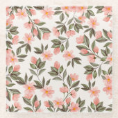 Schöne Peach Blume Untersetzer (Vorderseite)