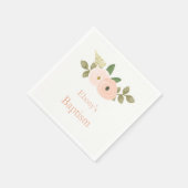 Schöne Peach Floral Taufe Christening Napkin Serviette (Ecke)