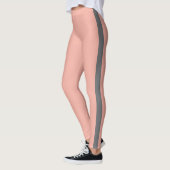 Schöne Peach Gray Stripe Leggings (Links)