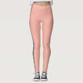 Schöne Peach Gray Stripe Leggings (Vorderseite)