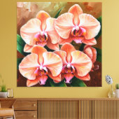 Schöne Peach Orchids Leinwanddruck (Insitu (Wohnzimmer))