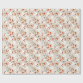 Schöne Peach Red White Floral Geschenkpapier (Flach)