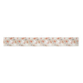 Schöne Peach Red White Floral Satinband (Vorderseite)