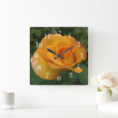Schöne Peach-Rose Quadratische Wanduhr (Zuhause)