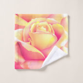 Schöne Peachy Yellow Rose Badhandtuch Set (Waschlappen)