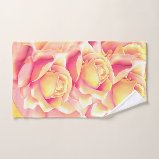 Schöne Peachy Yellow Rose Badhandtuch Set (Handtuch)