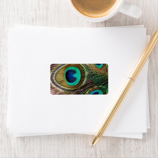 Schöne Peacock Feathers Adressaufkleber (Insitu)