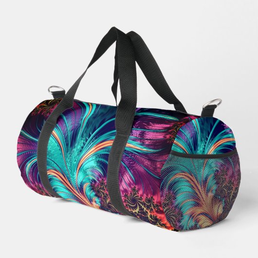 Schöne Peacock Feathers Duffle Bag (Rechte Ecke)