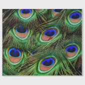 Schöne Peacock Feathers Geschenkpapier (Flach)
