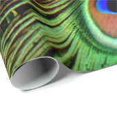 Schöne Peacock Feathers Geschenkpapier (Rolleneckpunkt)