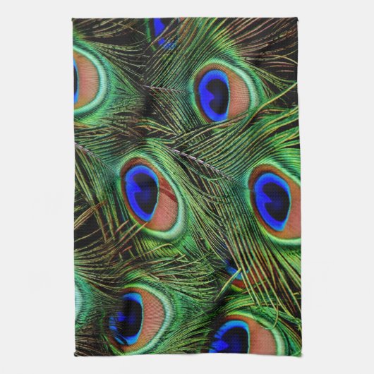 Schöne Peacock Feathers  Geschirrtuch (Vertikal)