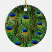 Schöne Peacock Feathers Keramik Ornament (Vorne)