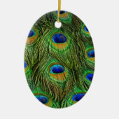 Schöne Peacock Feathers Keramikornament (Vorne)