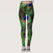 Schöne Peacock Feathers Leggings (Vorderseite)