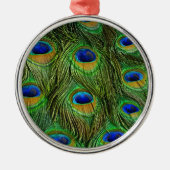 Schöne Peacock Feathers Ornament Aus Metall (Vorne)