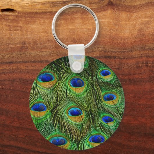 Schöne Peacock Feathers Schlüsselanhänger (Vorderseite)