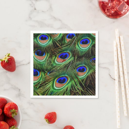 Schöne Peacock Feathers Serviette (Beispiel)