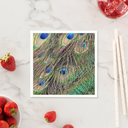 Schöne Peacock Feathers Serviette (Beispiel)