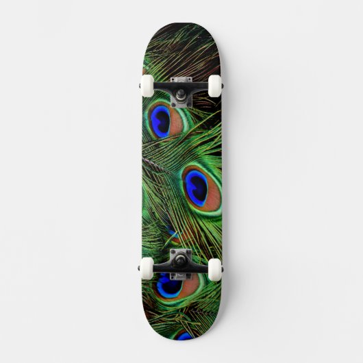 Schöne Peacock Feathers Skateboard (Vorderseite)