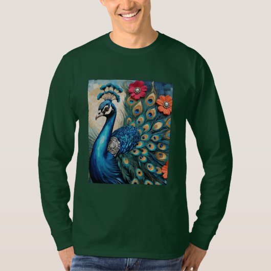 Schöne Peacock Floral T-Shirt (Vorderseite)