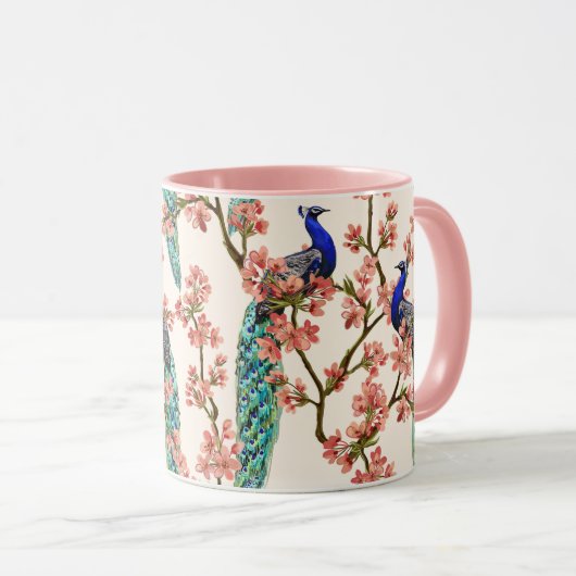 Schöne Peacock Pattern-Tasse Tasse (VorderseiteRechts)