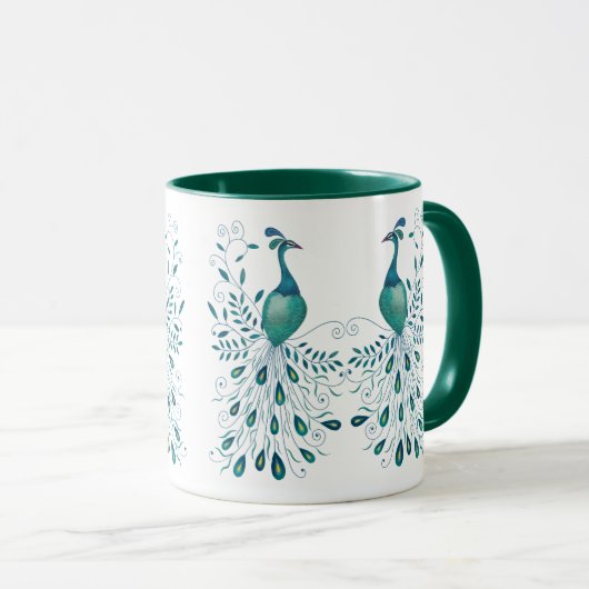 Schöne Peacock-Tasse Tasse (VorderseiteRechts)