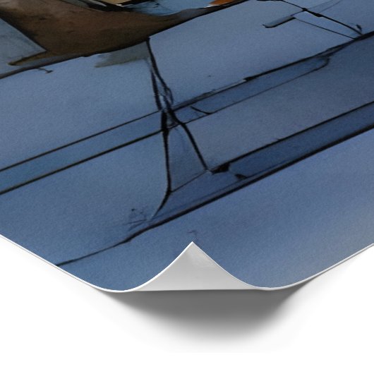 Schöne Pen- und Tintenskizze von San Francisco Poster (Ecke)