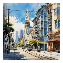 Schöne Pen- und Tintenskizze von San Francisco