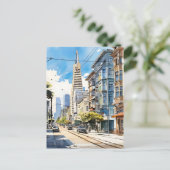 Schöne Pen- und Tintenskizze von San Francisco Postkarte (Stehend Vorderseite)