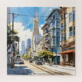 Schöne Pen- und Tintenskizze von San Francisco Puzzle (Vertikal)