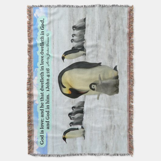 Schöne Penguin-Schrift 1 John 4:16 Decke (Vorderseite Vertikal)